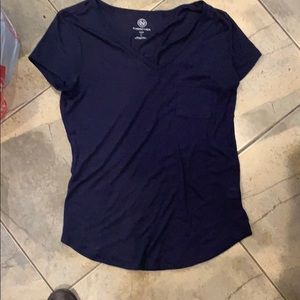 Dark blue v neck shirt